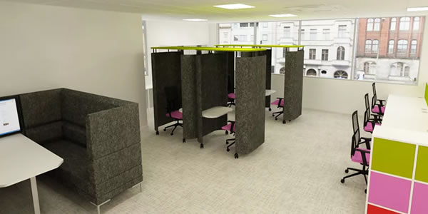 Office working pods are ideal for privacy